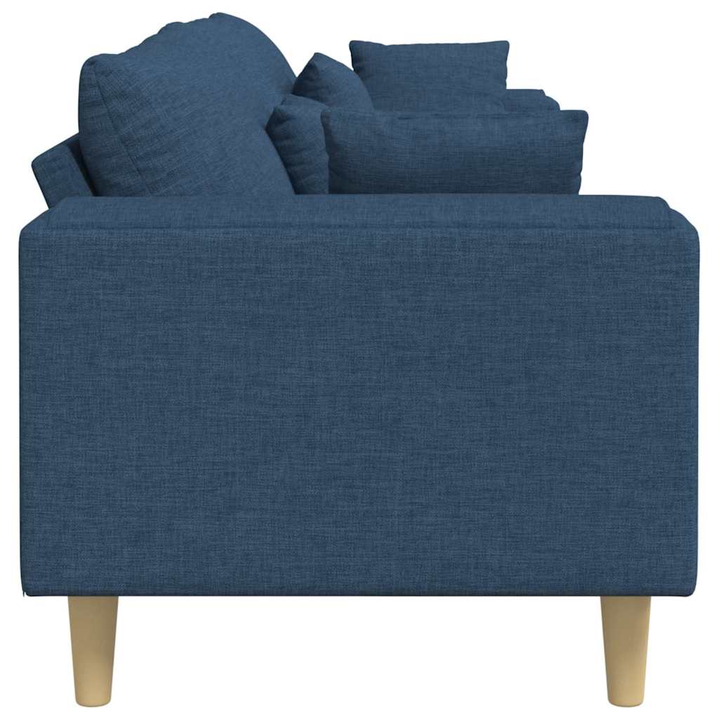 Fabric Sofa with Cushion Blue 208 cm Fabric